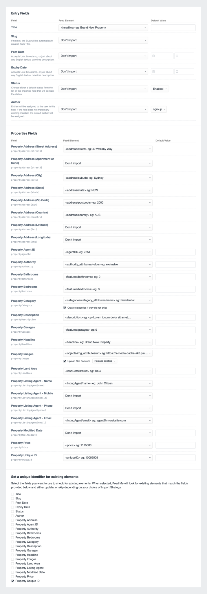 Feedme Guide Mapping